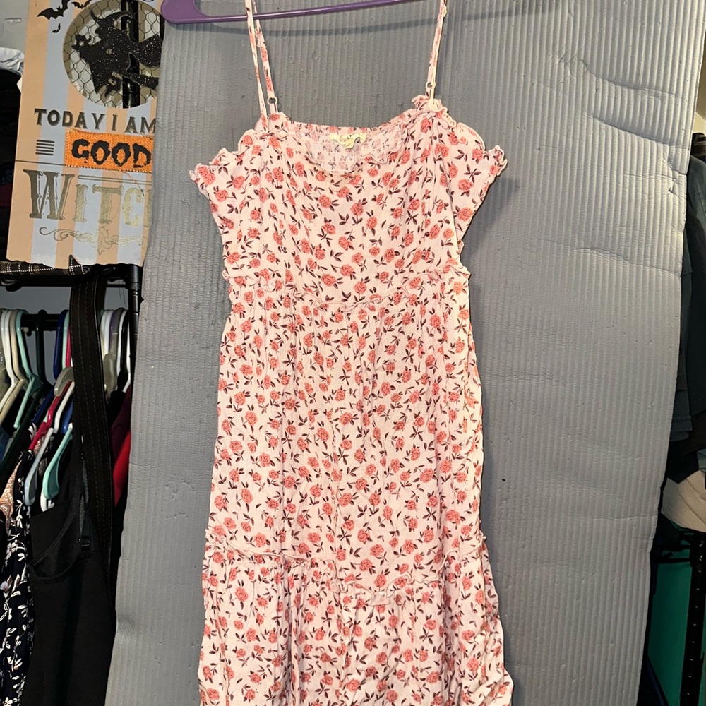 PacSun Light Pink Floral Smocked Blouse